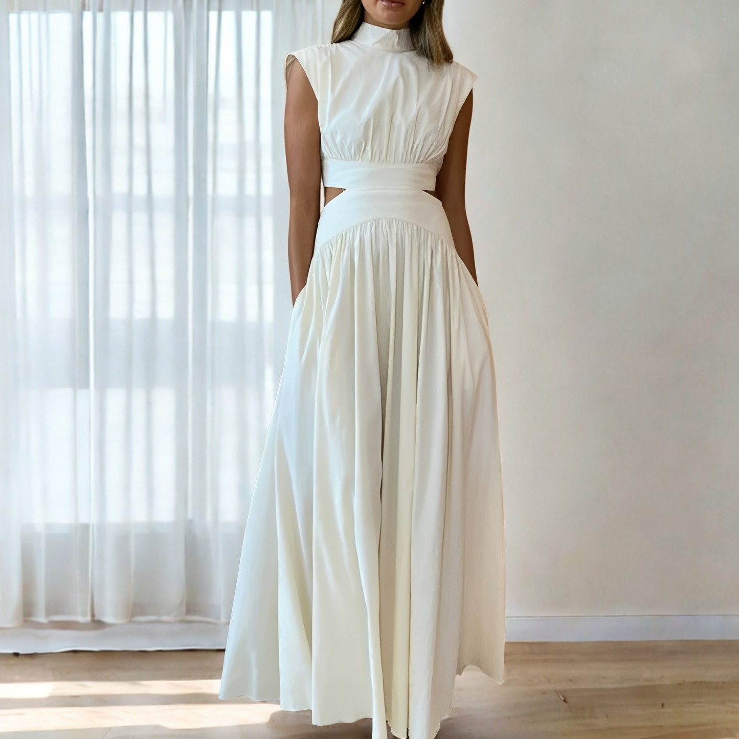 Christina - Lockeres Maxikleid mit Taillenausschnitt für Damen