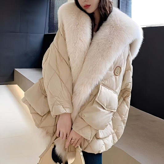 Marjorie - Trendige Damen-Daunenjacke mit Fellkragen
