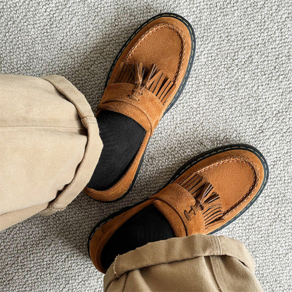 Milton - Men's suede loafers with tassels in modern design