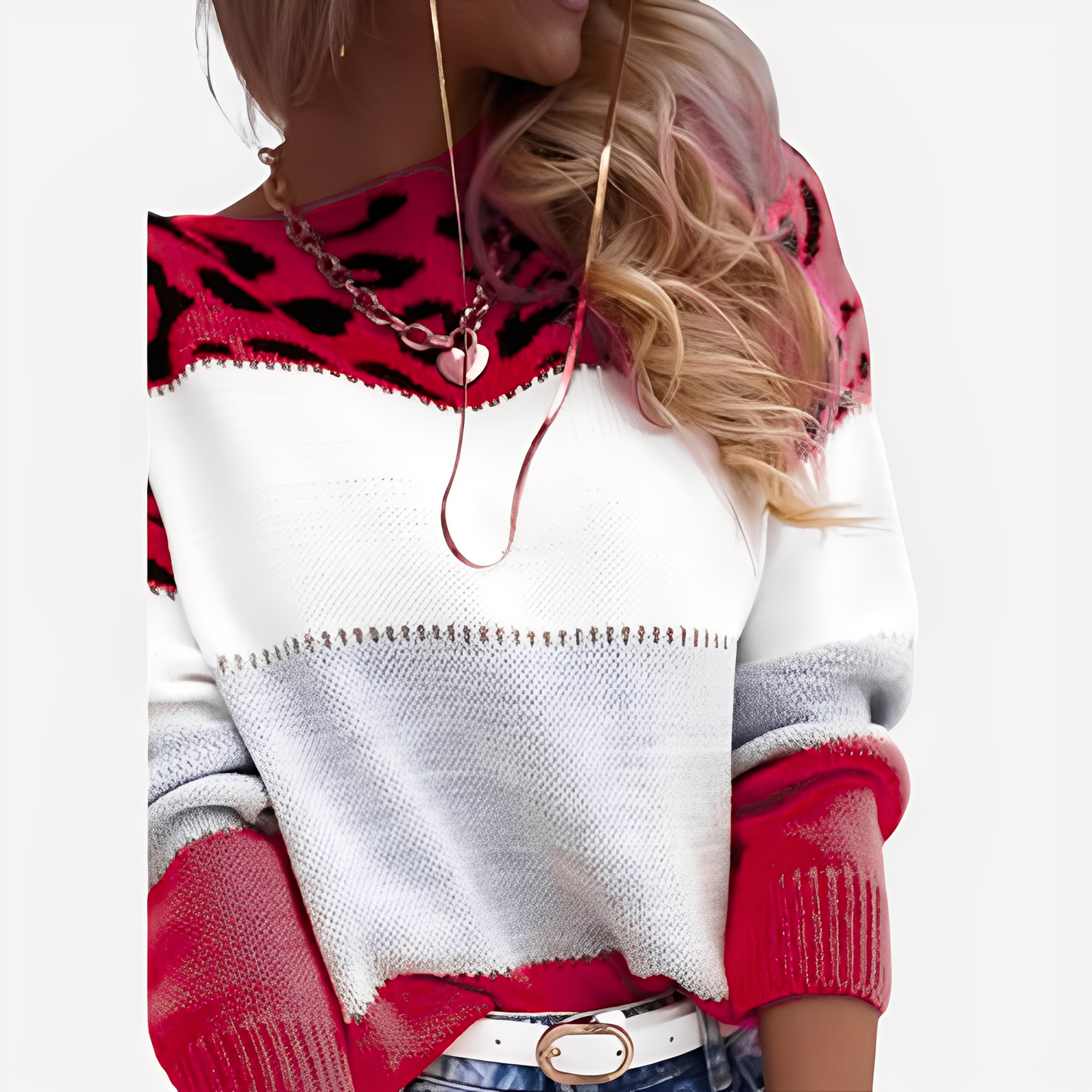 Anne - élégant pull pour femme avec imprimé