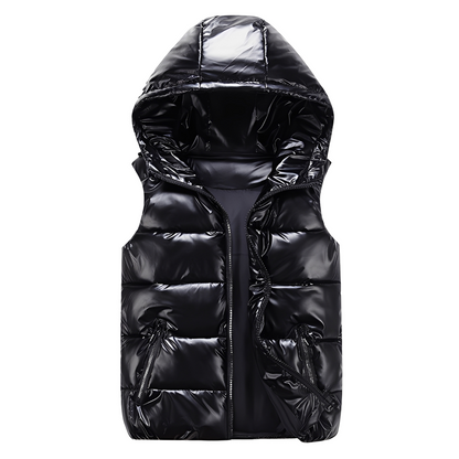 Jayde - Chaleco con capucha para mujer, moderno y cálido