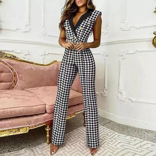 Kianna - Ärmelloser Damen-Jumpsuit mit V-Ausschnitt
