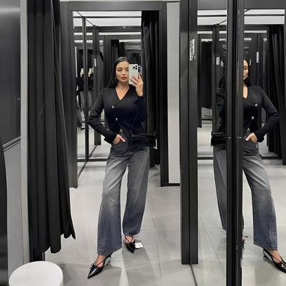 Sherry - Wąska, przylegająca damska sweterka na drutach