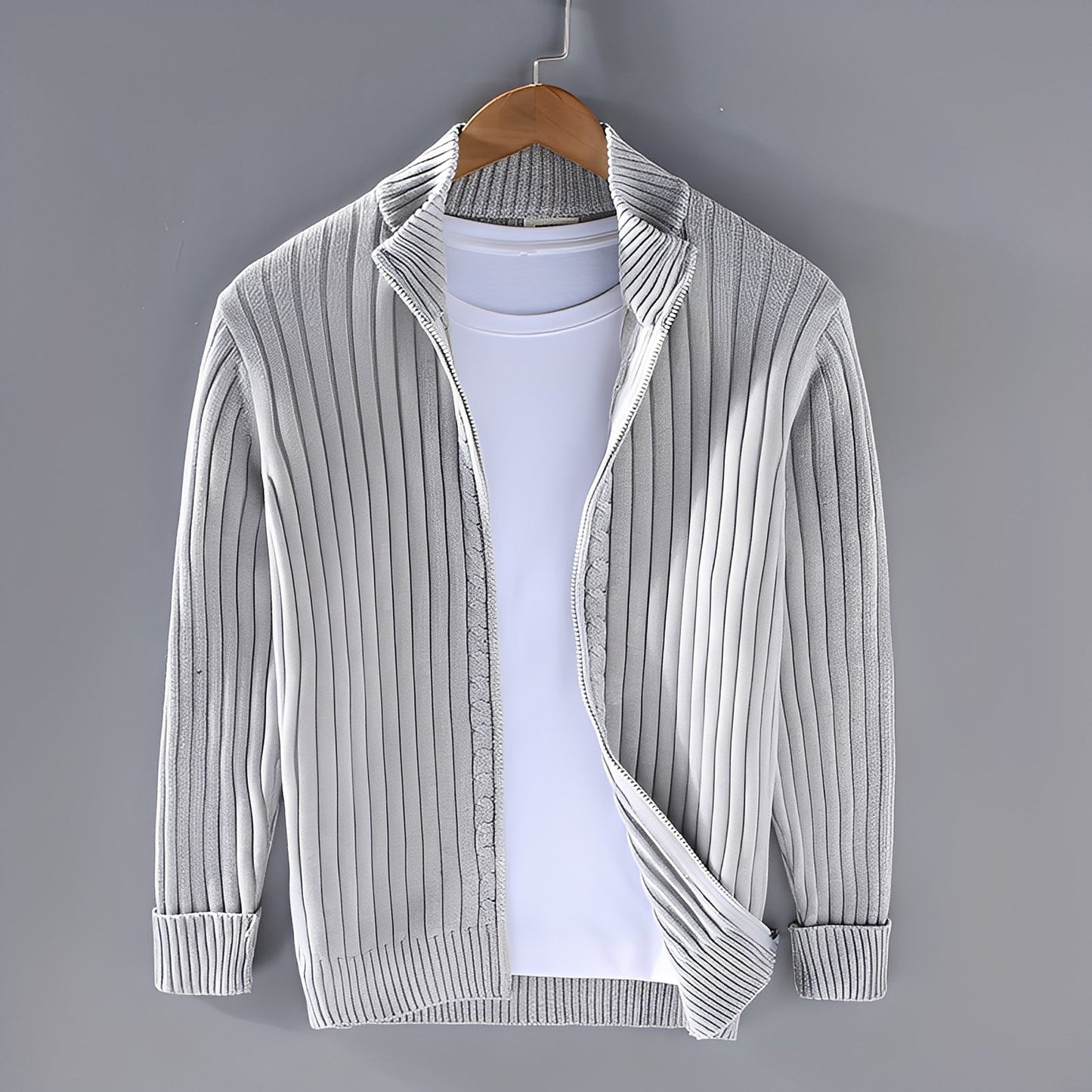 Jacquy - Cardigan moderno da uomo in maglia