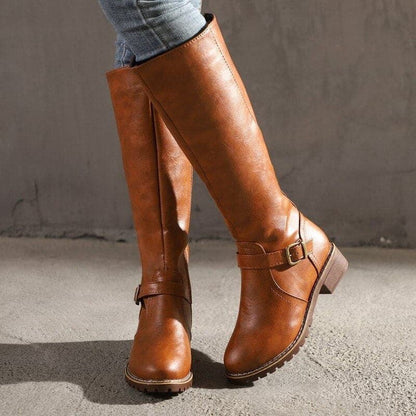 Marisa – bottes en cuir à talon bloc