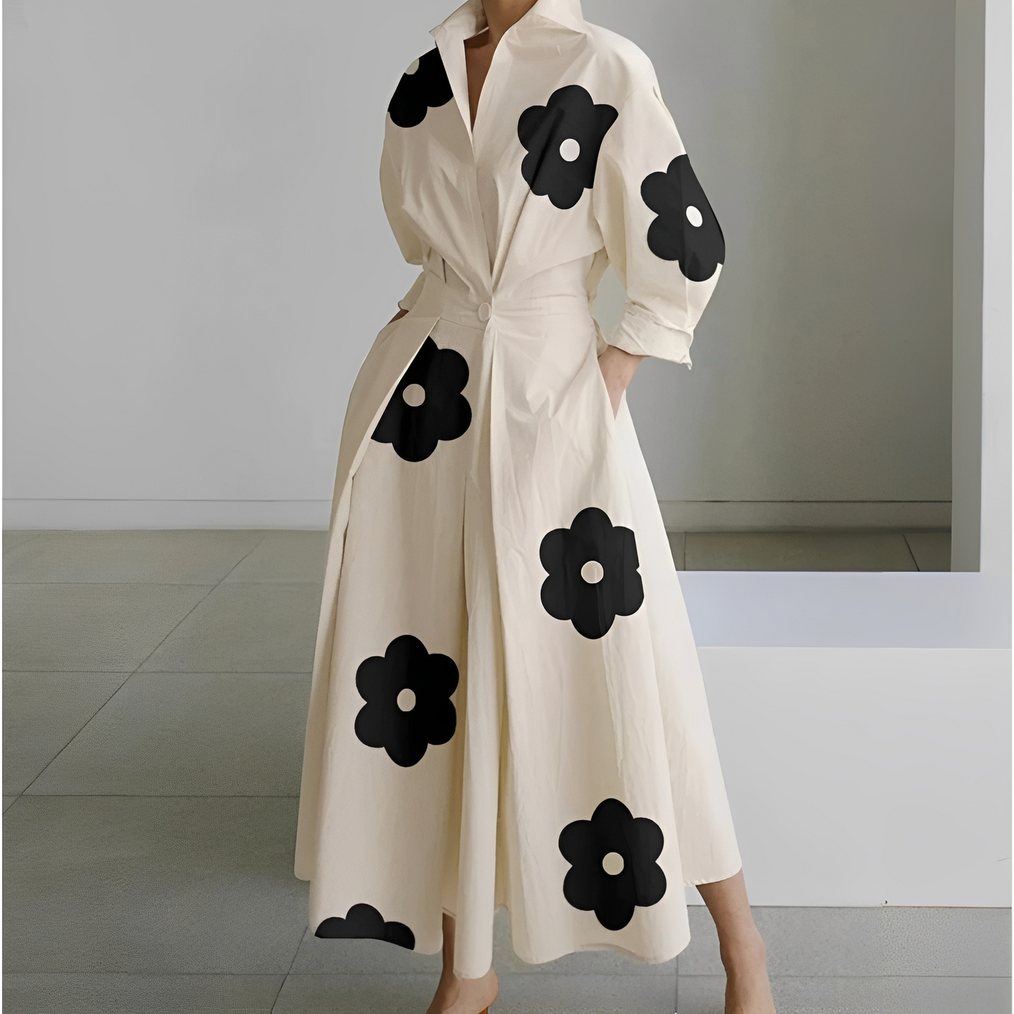 Martha - Schickes Hemdkleid mit abstraktem Muster für Damen