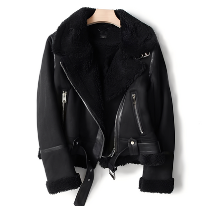 Marianne - Veste en daim tendance pour femmes avec ceinture