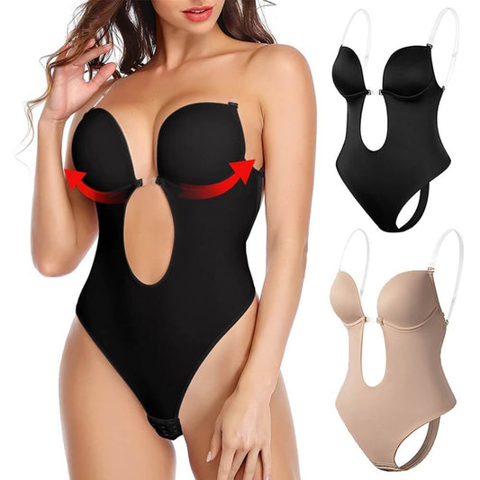 Hildegard - Tiefer V-Ausschnitt Damen Bodyformer Nahtlos