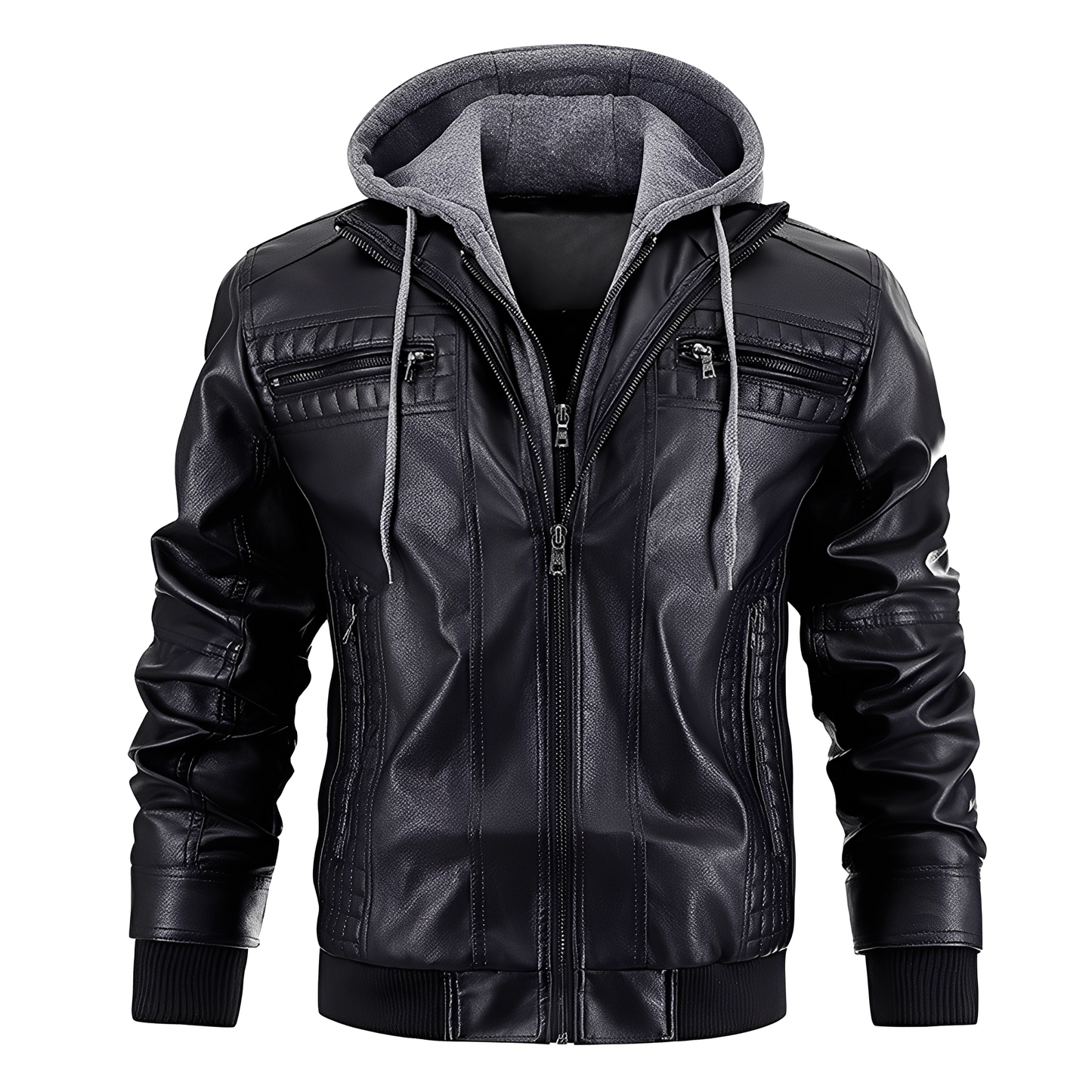 Everard - Classic Men's Motorcycle Jacket with Hood