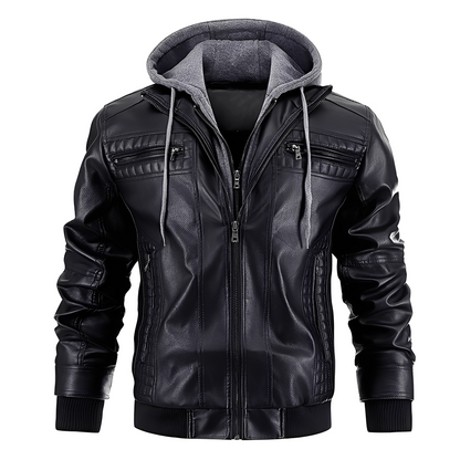 Everard - Classic Men's Motorcycle Jacket with Hood