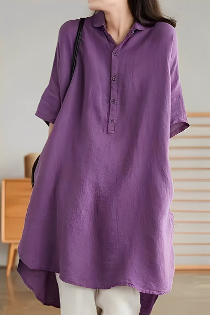 Krystina - Robe décontractée en lin pour femmes