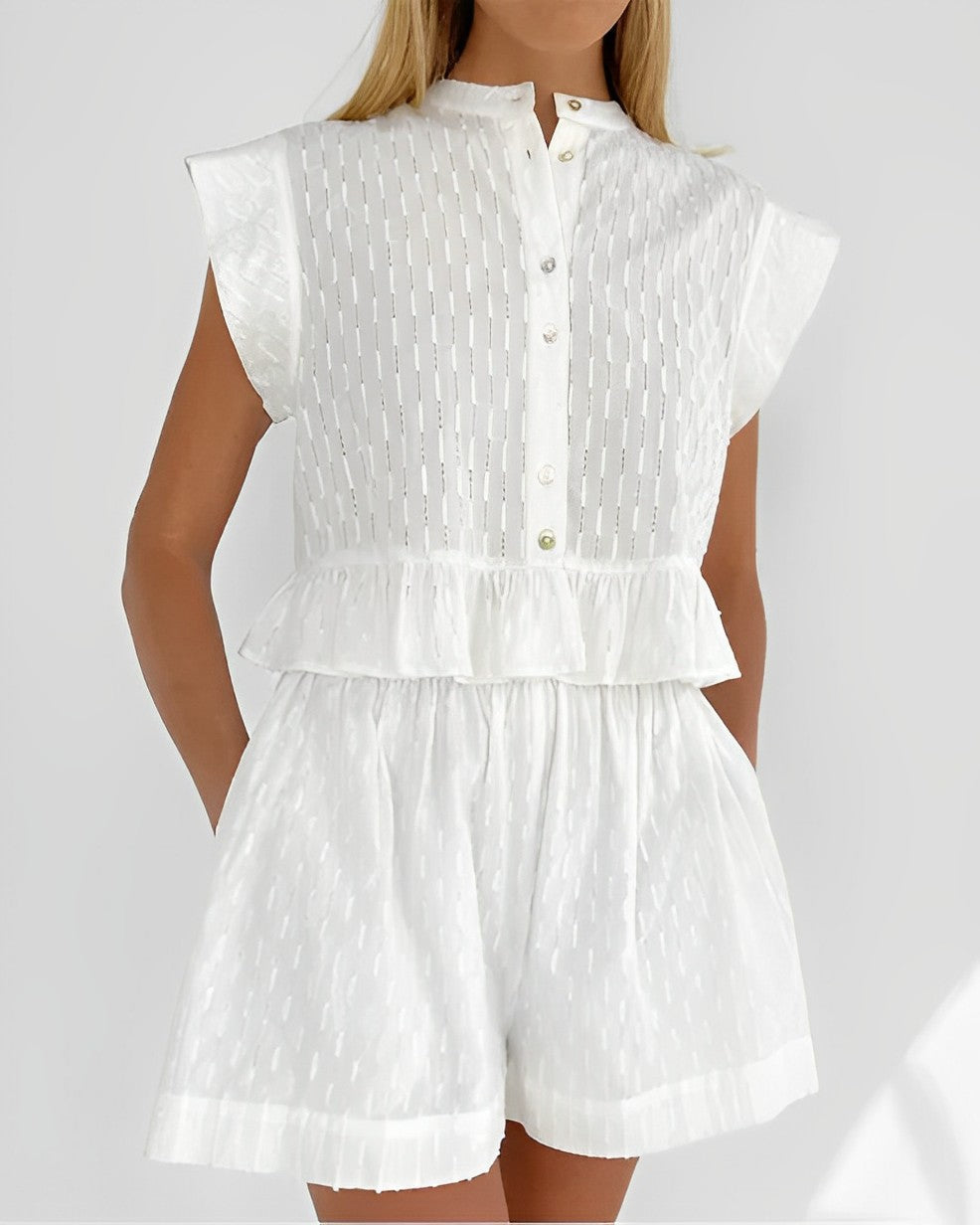 Jaelyn - Schickes Jacquard-Sommer-Set für Frauen