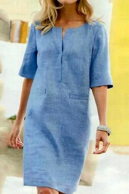 Alesandra - Komfortables Kleid aus Baumwolle und Leinen