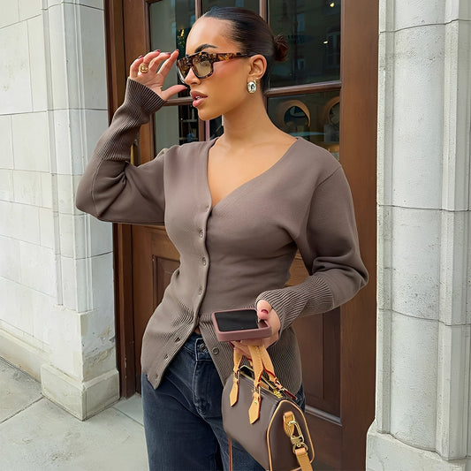 Deziree - Cardigan-manteau pour femme élégant et ajusté