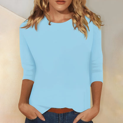 Katherina - Wygodna damska koszulka z długimi rękawami i okrągłym dekoltem