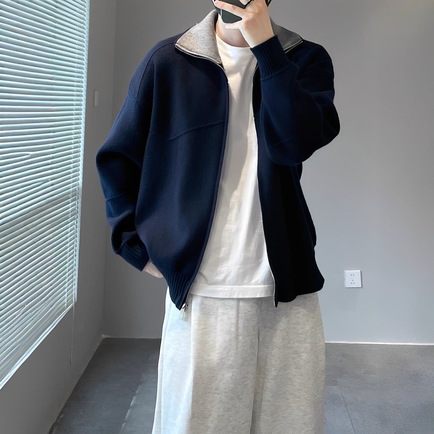 Henry - Cardigan alla moda, lavorato a maglia in modo casual per uomo