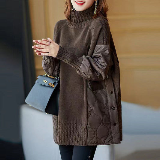 Noelle - Damenpullover aus weichem Stoff mit hohem Kragen