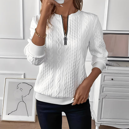 Chesley - damski sweter dzianinowy z zamkiem w nowoczesnym stylu