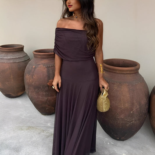 Eunice - damska sukienka maxi z szlachetnej siateczki