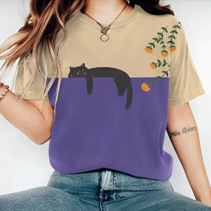 Alvina - Luźna damska koszulka z nadrukiem