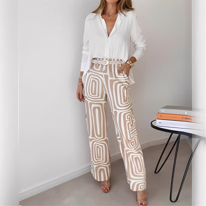 Ginette - Elegantní dámská košile a kalhotový set