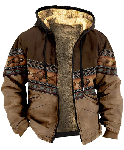 Mervin - męska bluza z kapturem z kolorowego aksamitu