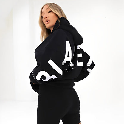 Amanda - Veste à capuche douillette avec motif à la mode pour femmes