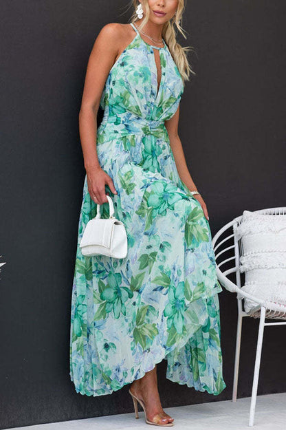 Jinora - Vielseitiges knielanges Kleid mit Blumenmuster