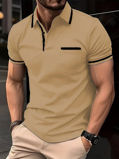 Garrick - Wygodna męska koszulka polo z kieszenią