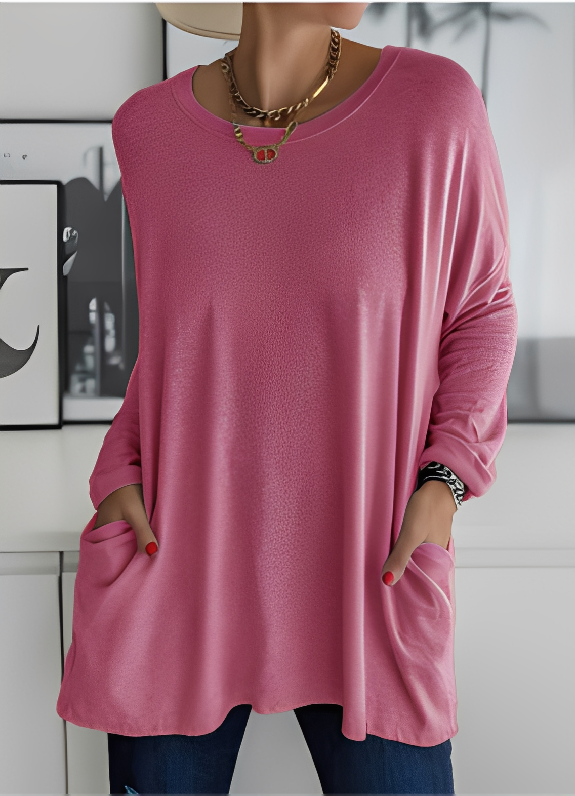 Shanene - Pulover damă cu design simplu și lejer