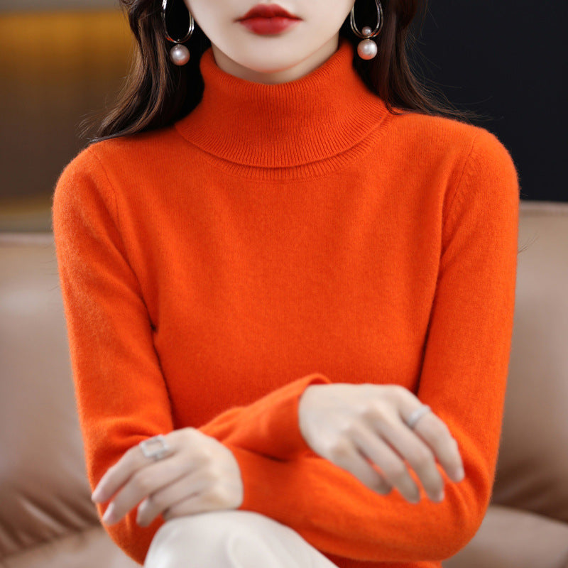 Veronica - Gemütlicher Damenpullover mit Rollkragen und Kragen