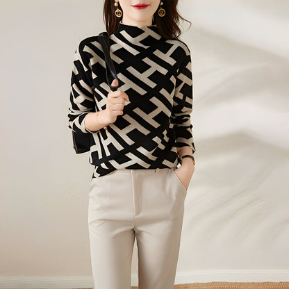 Eleanor - Elegantes langärmliges Damen-Stricktop im Design