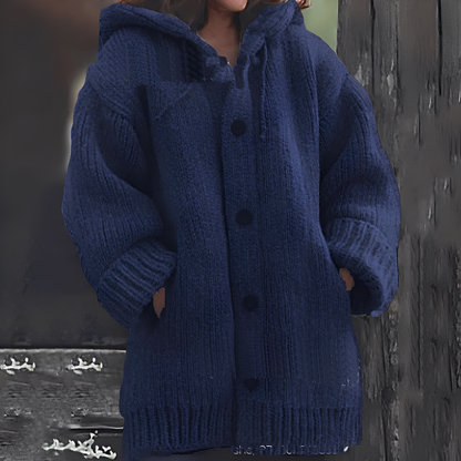 Jaqueline - Przytulny damski sweter z kapturem