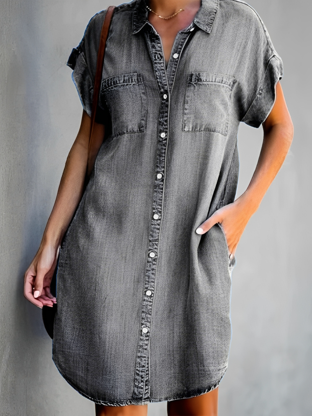 Mabel - Elegantes Jeanskleid mit Knopfleiste für Damen