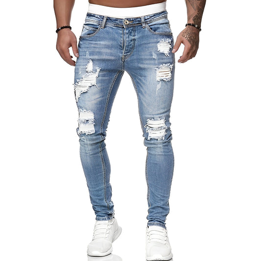 Claud - Herren-Slim-Fit-Jeans mit Löchern