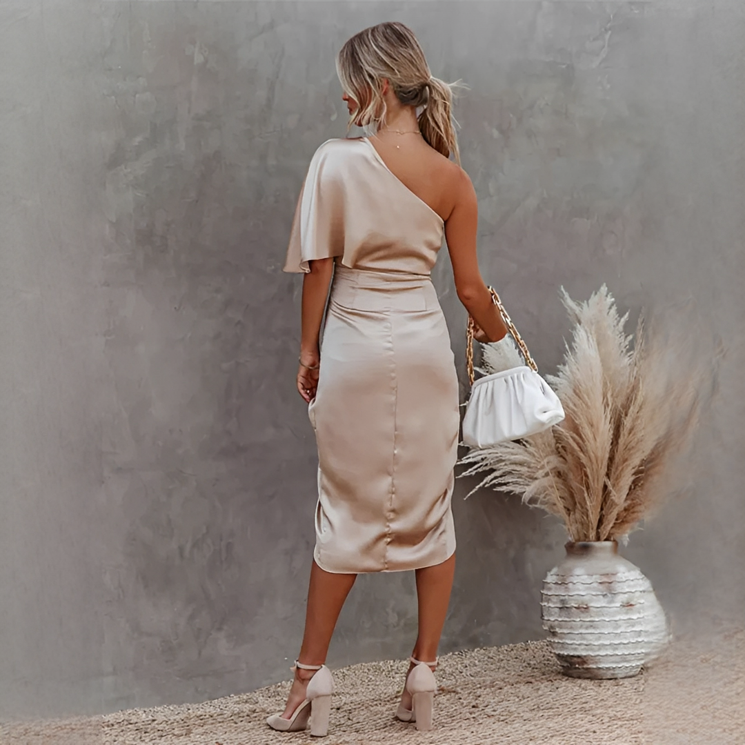 Glaiza - Elegantes asymmetrisches Damenkleid