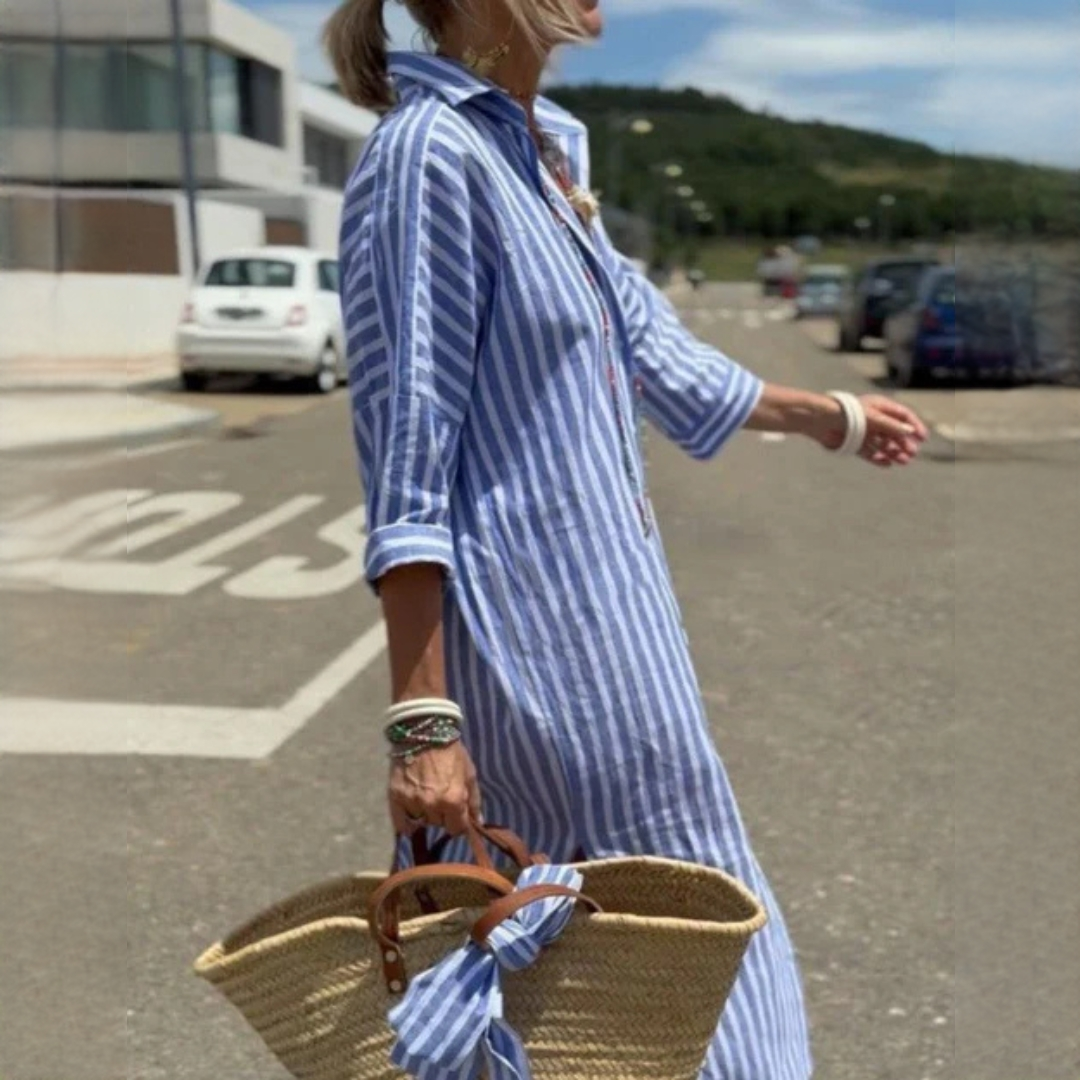 Jonah - Klassisches Damen-Hemdkleid mit Streifen