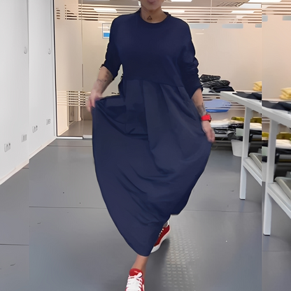 Gisèle - dámské šaty s kulatým výstřihem a volným střihem