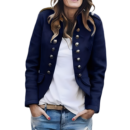 Rhoda - Fashionable blazer with stand-up collar for women