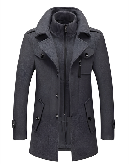 Gareth - Elegant two-layer men's trench coat