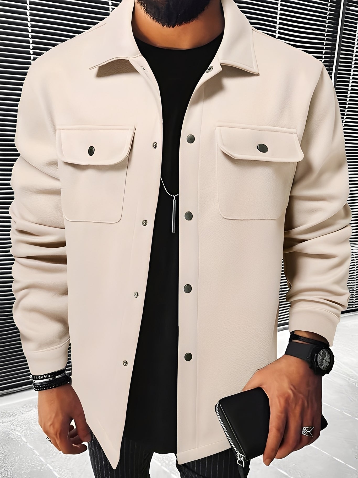 Clinton - kurtka męska z modnym kołnierzem i kieszeniami