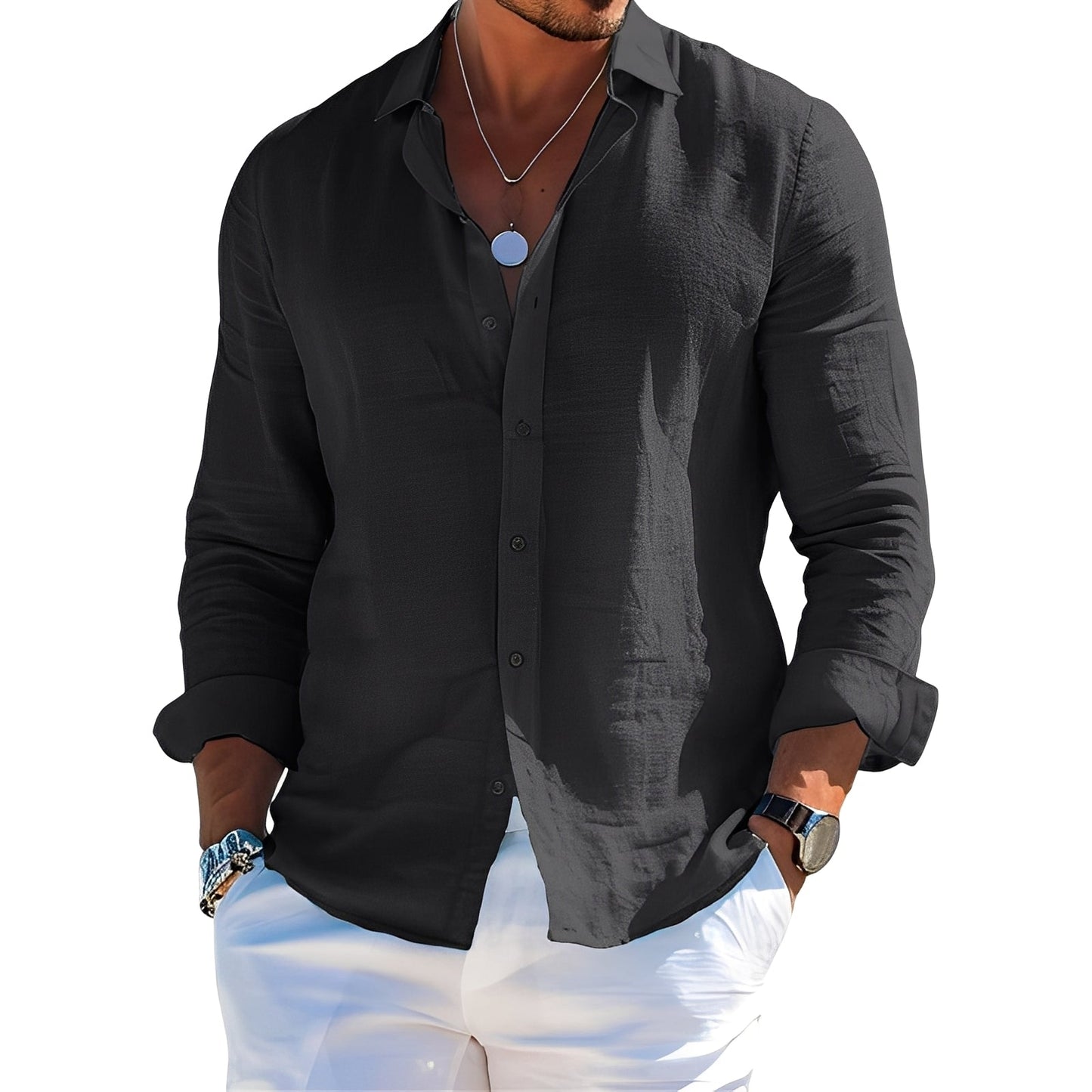 Félicien - Klassisches Herren-Langarm-Poloshirt