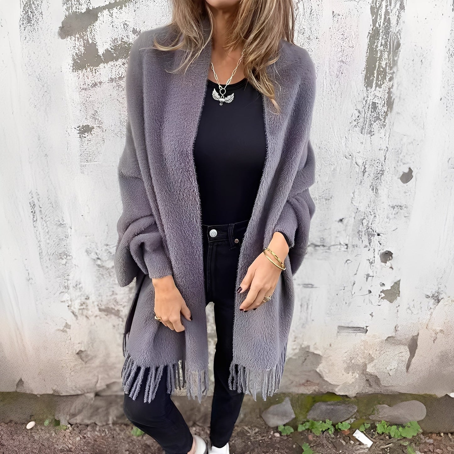 Bethney - Modna, luźno dziergana damska kurtka