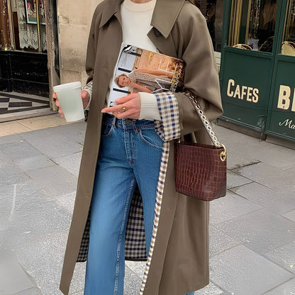 Connie - Elegante abrigo largo de mujer tipo trenchcoat