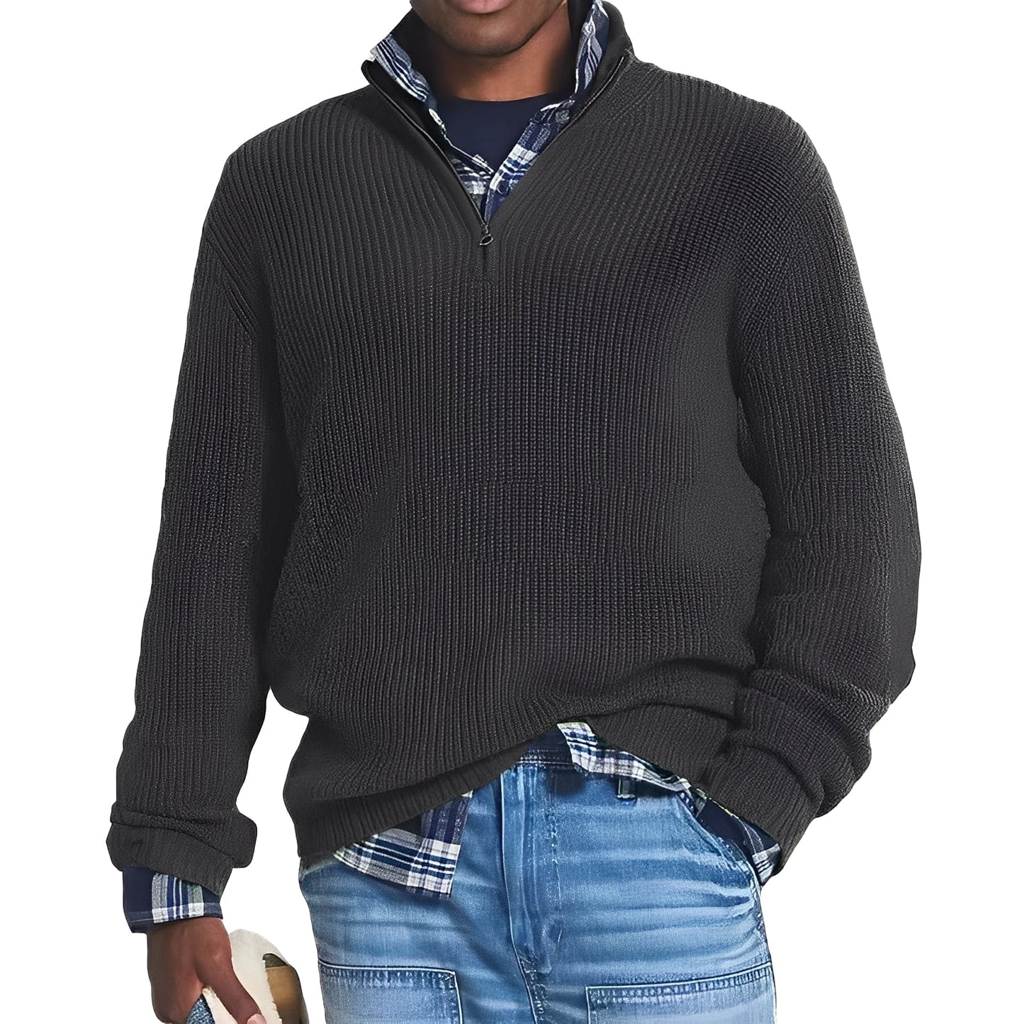 Edward - Cashmere men's sweater with zipper in modern design