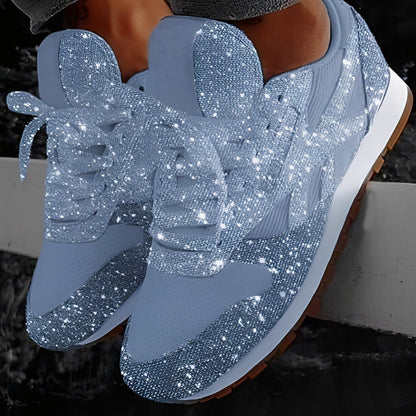 Kaycee - Błyszczące, wygodne muffinkowe sneakersy damskie