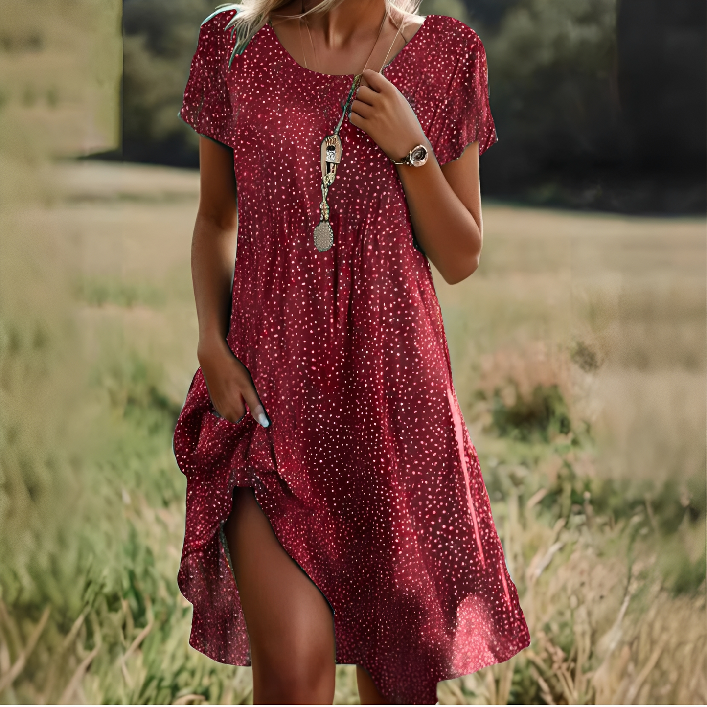 Eloise - Elegantes Damenkleid mit kurzen Ärmeln