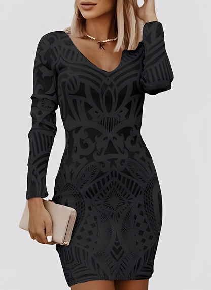 Caitlyn - Elegantes Damenkleid mit langen Ärmeln und enger Passform