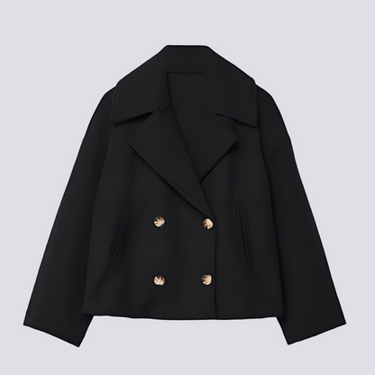 Bethney - Élégante veste courte en laine avec col revers pour femmes