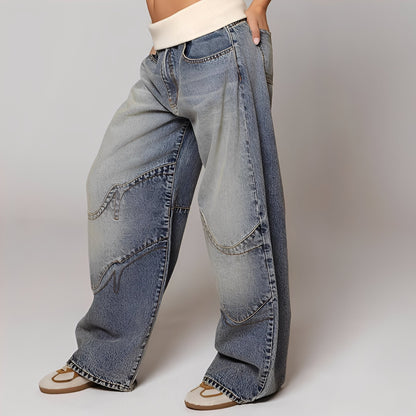Vanessa - Bequeme, gewaschene Baggy-Jeans für Damen